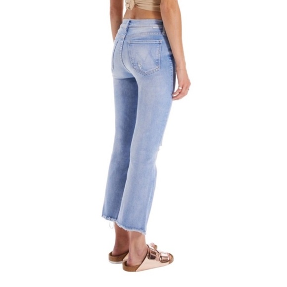 MOTHER THE OUTSIDER ANKLE CHEW IN POISONED PETALS HIGH WAISTED FLARE LEG RAW HEM - Picture 4 of 12